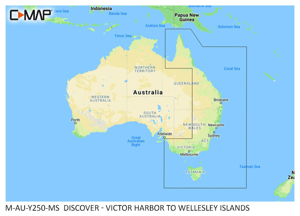 M-AU-Y250-MS_01 C-MAP DISCOVER:  M-AU-Y250-MS  Victor Harbor to Wellesley Islands