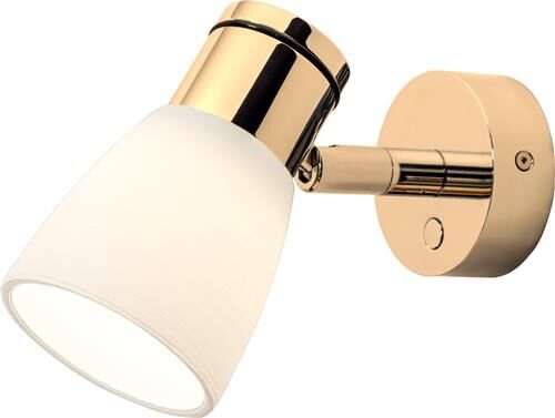 LED-Anbauleuchte R1-1, D2W, gold-glanz, warmweiß, 10-30V DC, max. 3W, kreideweiß matt, mit Dimmer