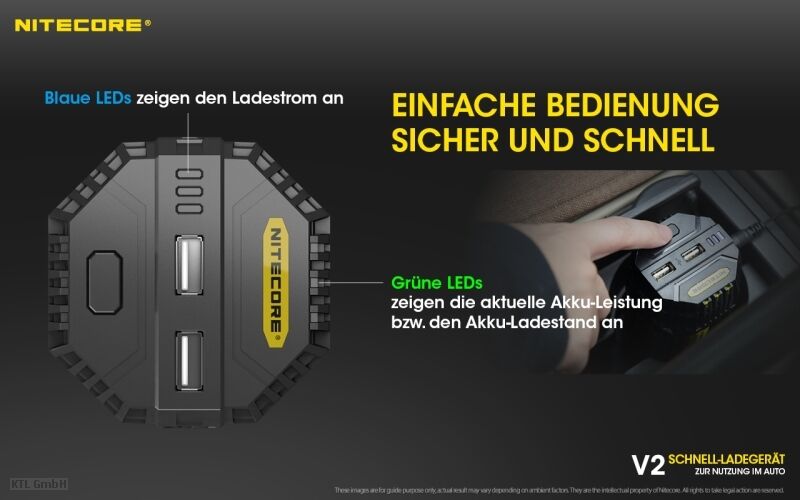 Nitecore V2 - Kfz-Ladegerät