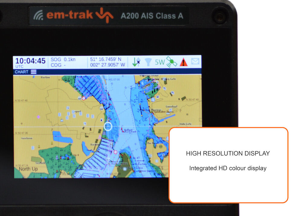 A200-High-Res-Display em-trak A200 AIS Transceiver Klasse A