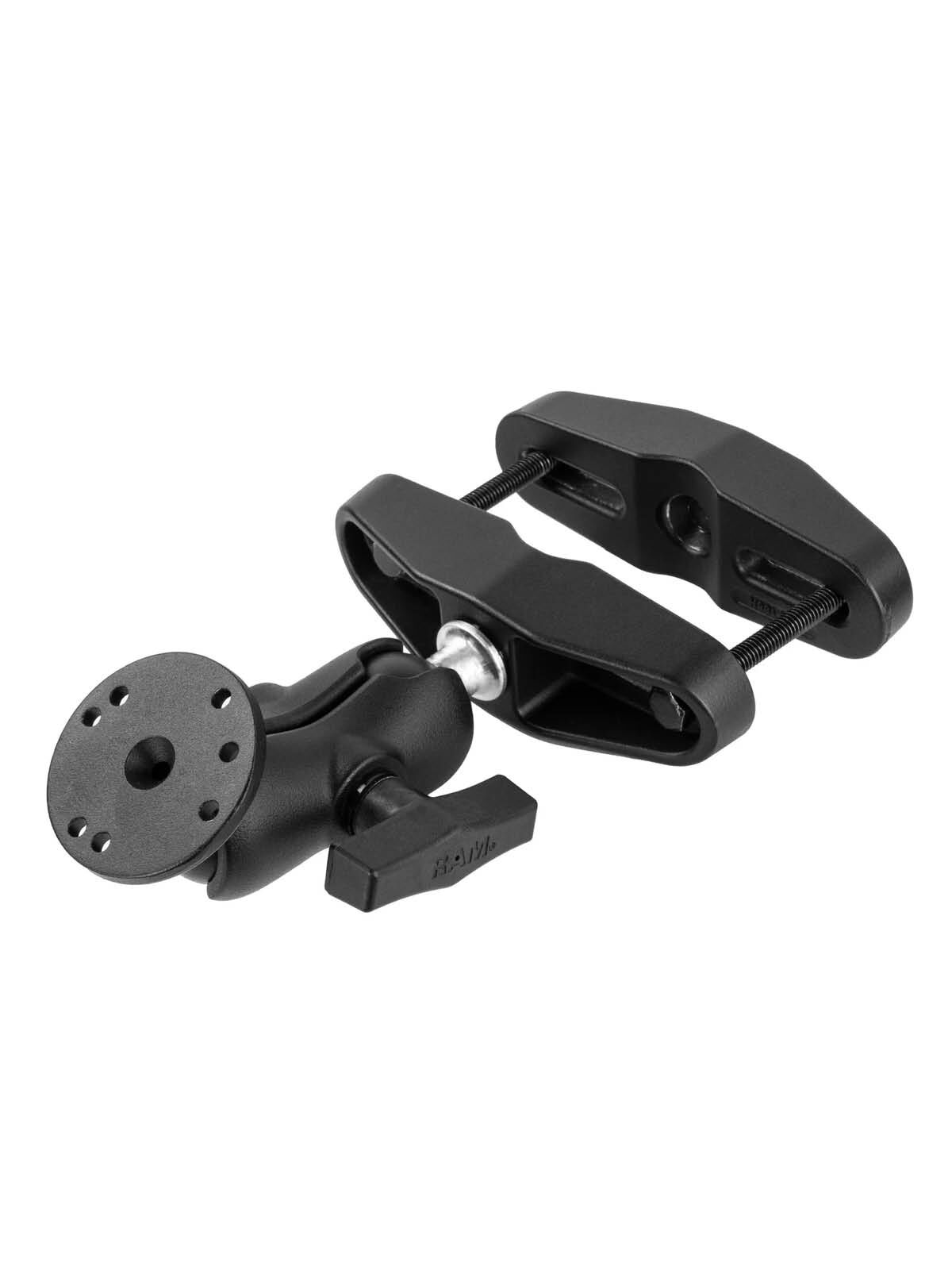 RAM Mounts Schraubklemmen-Set - C-Kugel (1,5 Zoll), Schraubklemme (bis 101 mm Breite), kurzer Verbindungsarm, runde Basisplatte (AMPS)