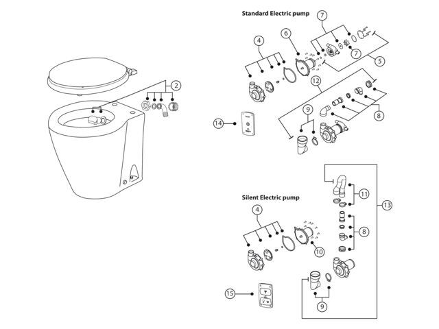 LHTD5775 Albin marine Ersatzteile einzeln Bordtoilette elektr. Design