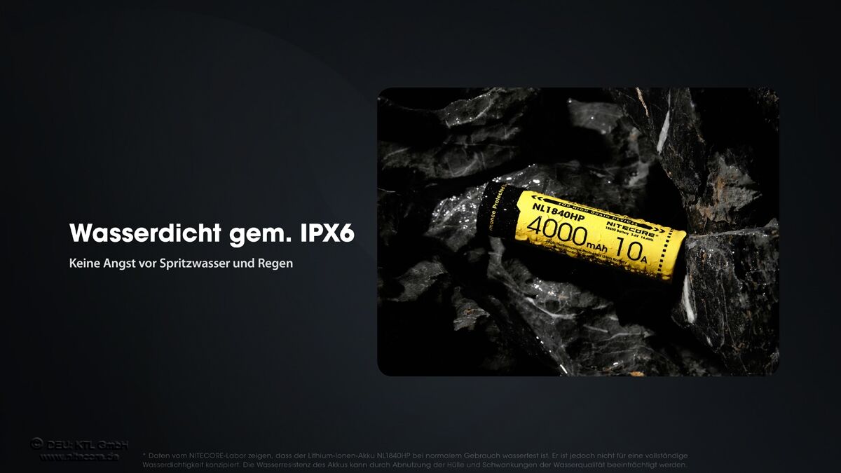 Nitecore Li-Ion Akku 18650, 4000mAh - NL1840HP