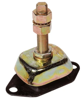 Vetus flexibles Motorlager Typ K80V mit Metallkappe und Gewindestange samt Muttern.