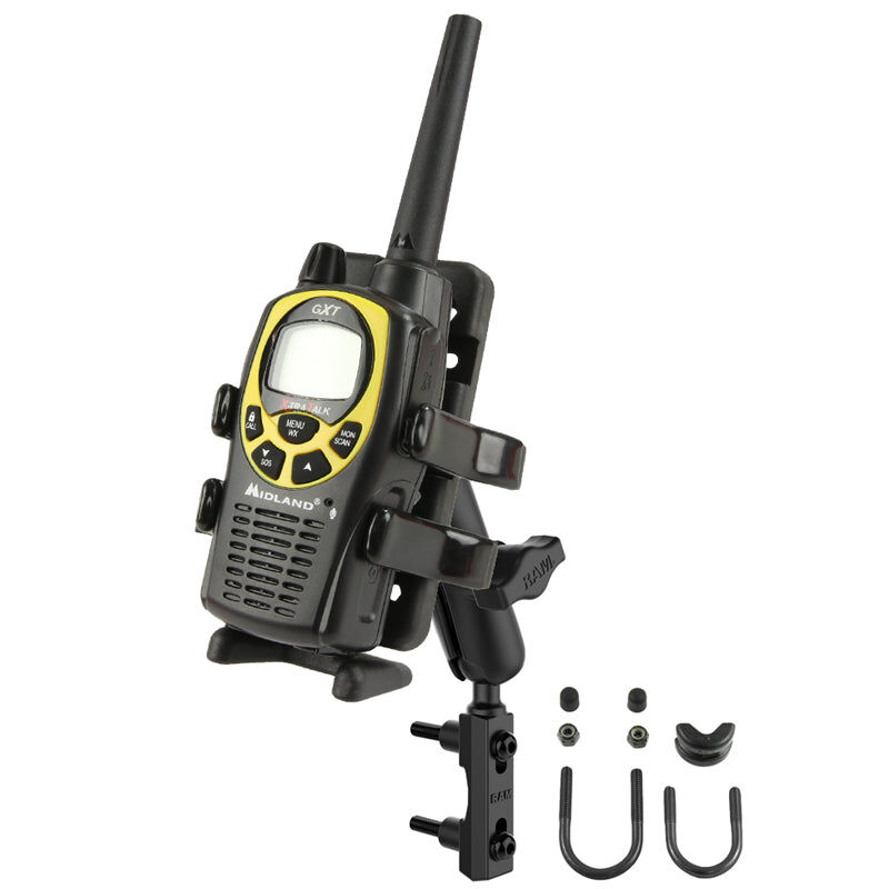 RAM Mounts Universal Motorrad-Halterung - B-Kugel (1 Zoll), Basisbefestigung (Lenker/Bremse/Kupplung), mittlerer Verbindungsarm, Universal-Halteschale