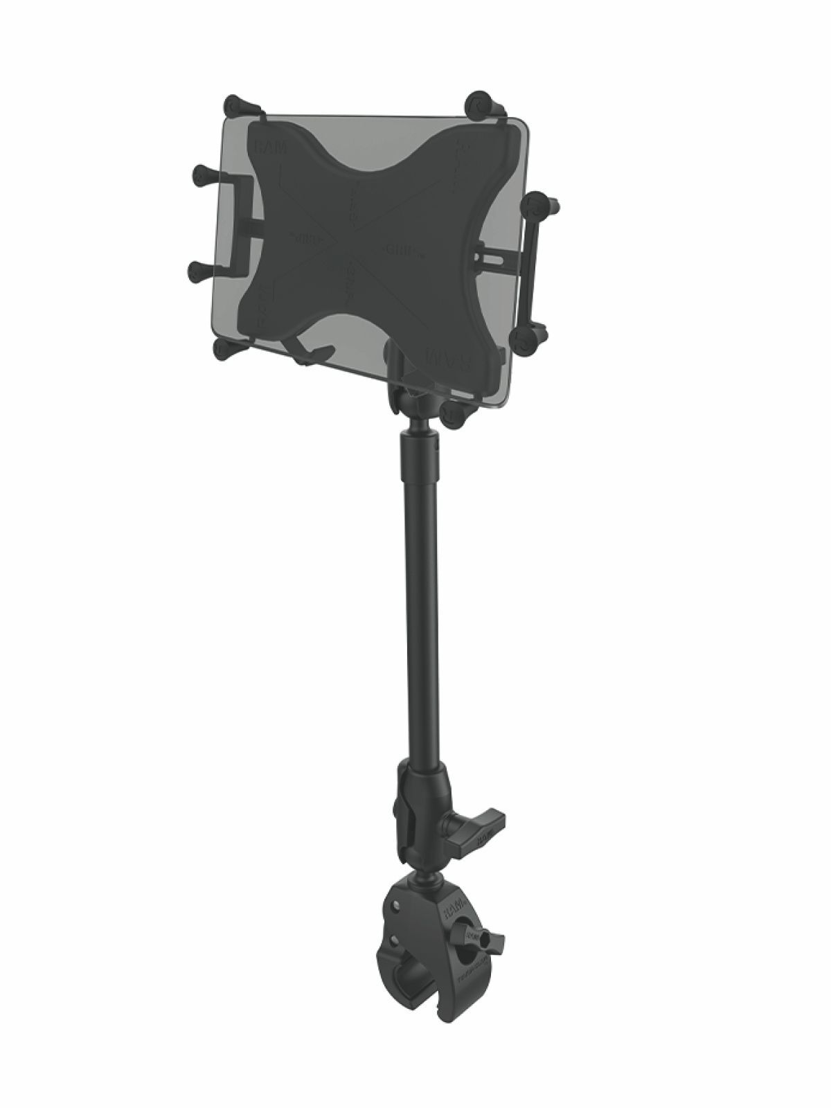 RAM Mounts X-Grip Rohr-Halterung für 9-11 Zoll Tablets - Runde Basisplatte - B- & C Kugel Verbindungsarm - RAM 9 Zoll Rohr (ca. 229 mm Länge) - Große Tough-Claw - B- & C-Kugel (1 & 1,5 Zoll) - Gesamtlänge ca. 660 mm