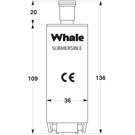 Whale Tauchpumpe selbstlüftend Abmessungen