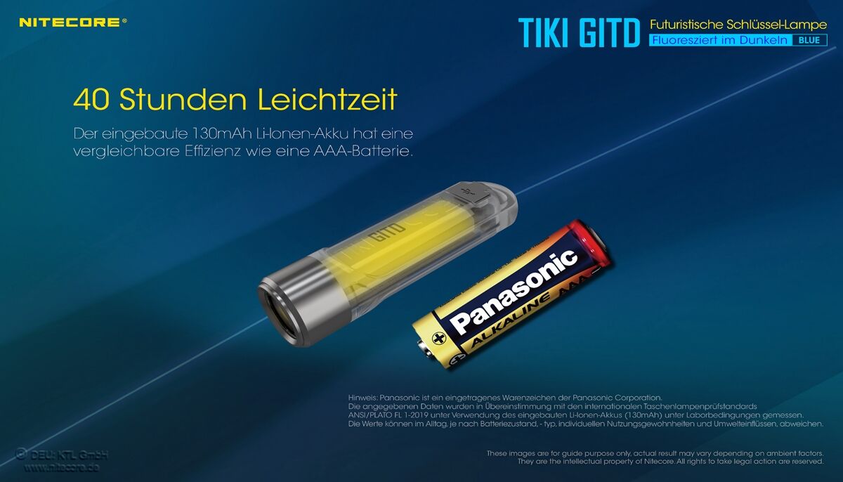 Nitecore TIKI GITD - Glow in the dark - BLUE