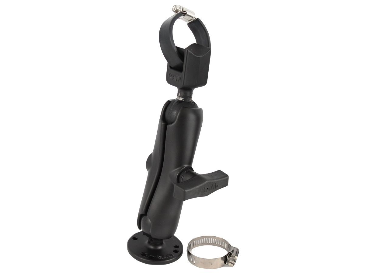 RAM Mounts Set - runde Basisplatte (AMPS), mittlerer Verbindungsarm, Rohrschelle, C-Kugel (1,5 Zoll), im Polybeutel