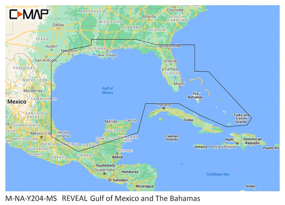 C-MAP REVEAL: M-NA-Y204-MS Gulf of Mexico and The Bahamas
