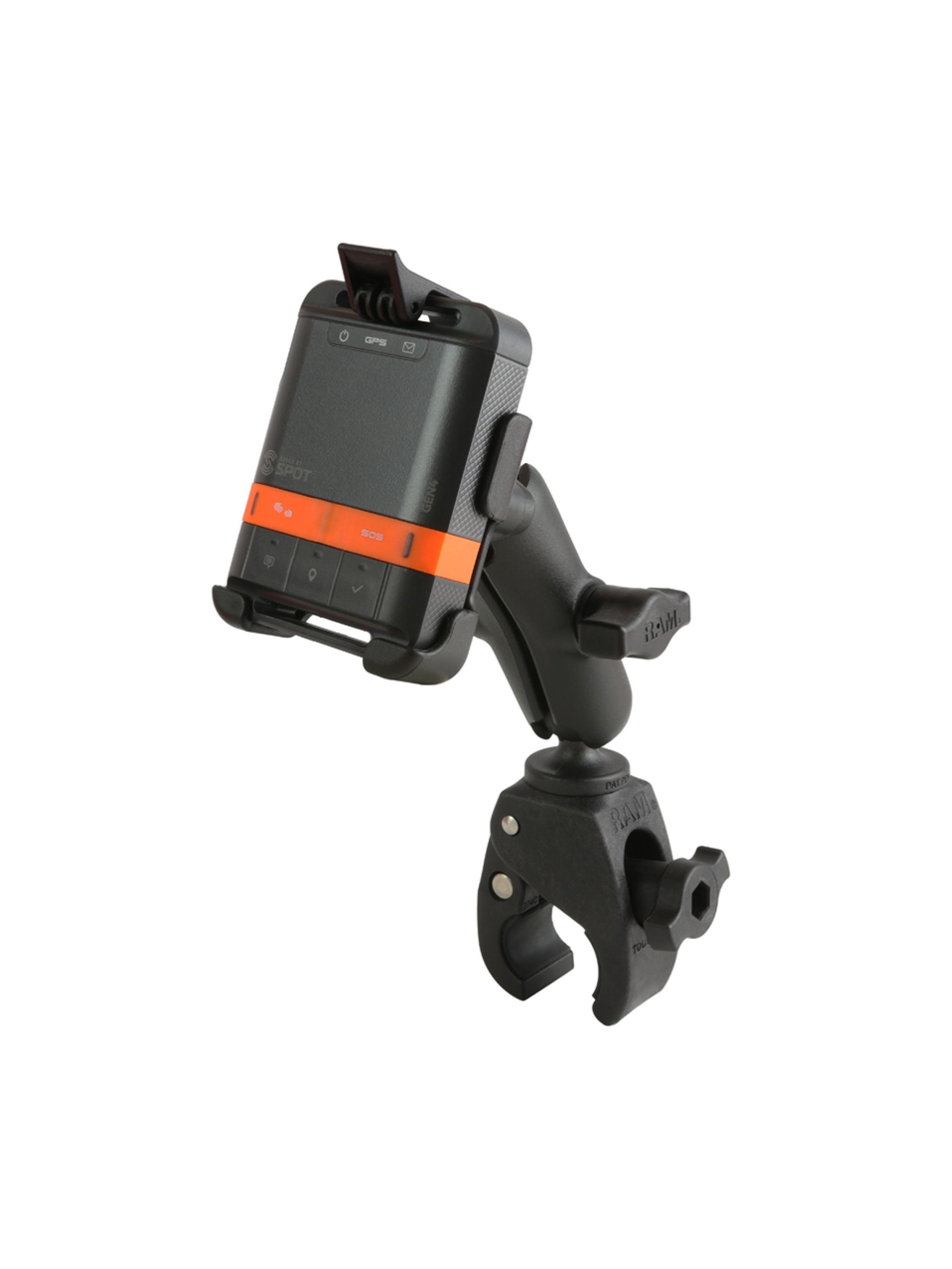 RAM Mounts Tough-Claw-Halterung für Spot 4 Messenger - B-Kugel (1 Zoll), Tough-Claw klein (Durchmesser 15,9-29,0 mm), mittlerer Verbindungsarm (ca. 90 mm)