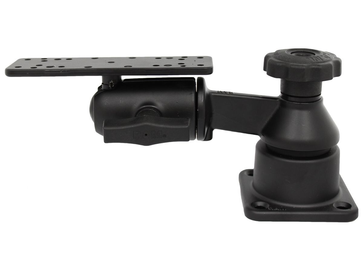 RAM Mounts Schwenkarm für Marine-GPS - Horizontal-Basis, Octagon-Verbindungsarm, rechteckige Universal-Platte (ca. 158 x 50 mm, diverse Lochraster), C