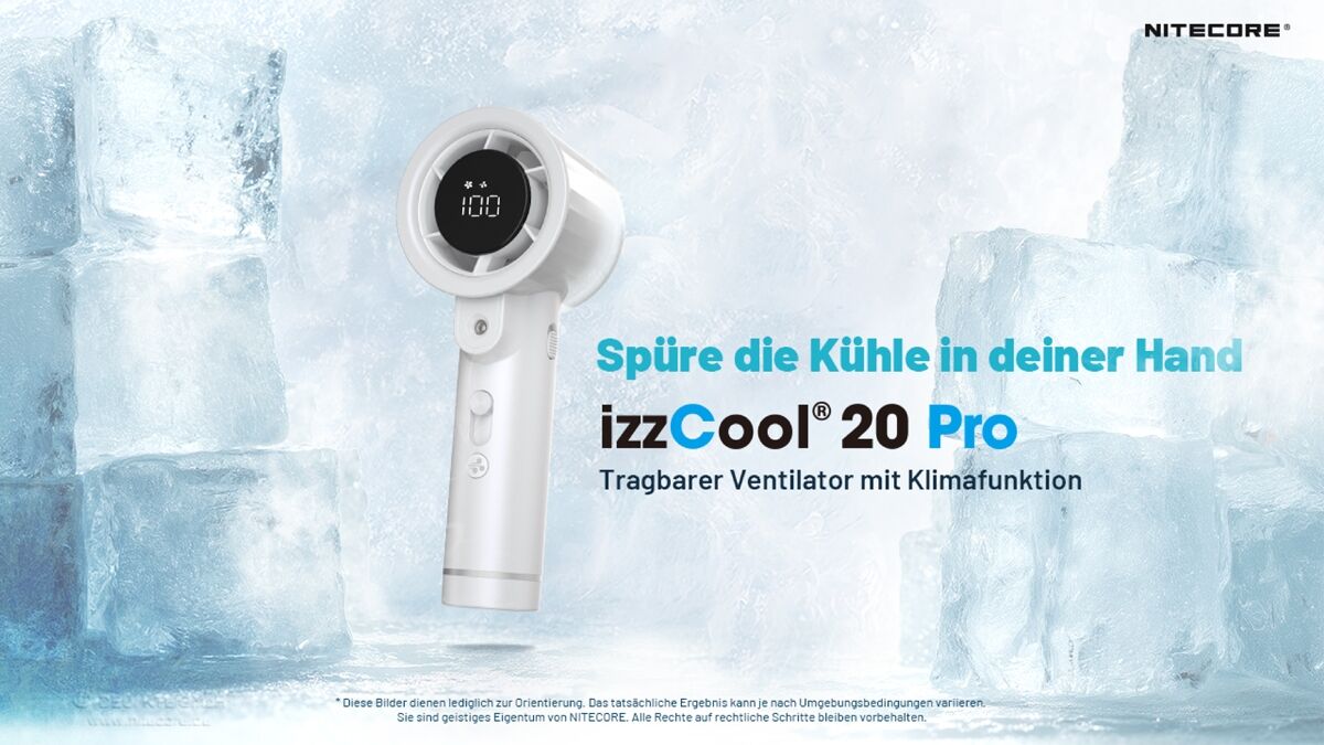 Nitecore izzCool20 Pro - Ventilator mit Zersteuber, weiss