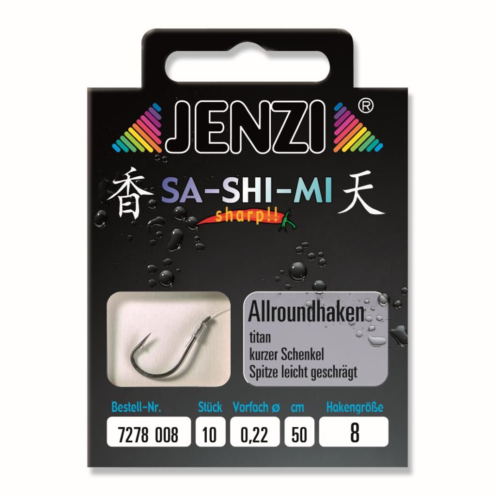 Jenzi Allroundhaken, Gebunden, Größe 8, 0,22 mm, 50 cm