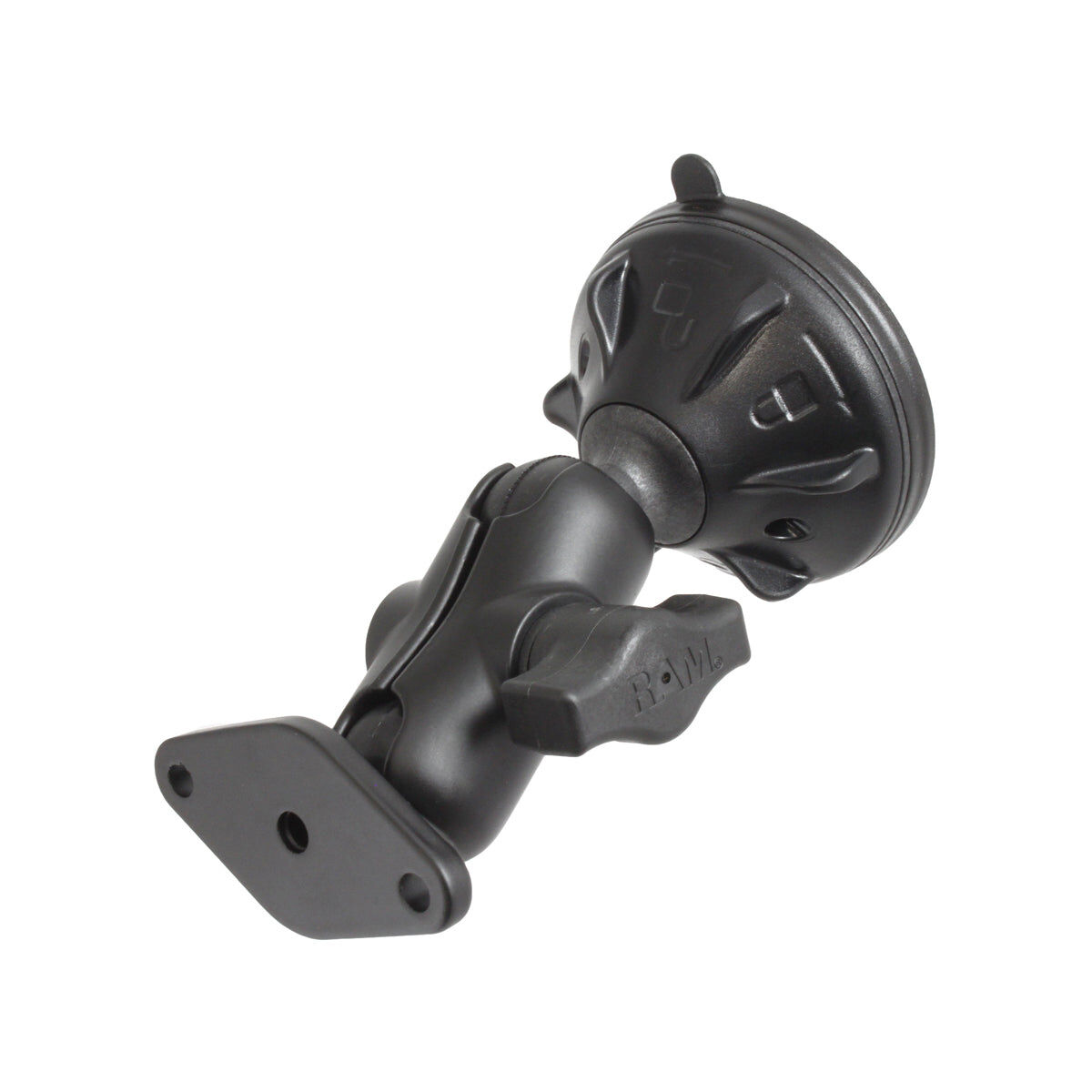 RAM Mounts Saugfuss-Set mit Diamond-Anbindung - kurzer Verbindungsarm, Diamond-Basisplatte (Trapez), B-Kugel (1 Zoll), im Polybeutel