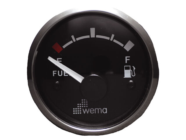 WEMA Anzeige Edelstahlring Treibstoff schwarz
