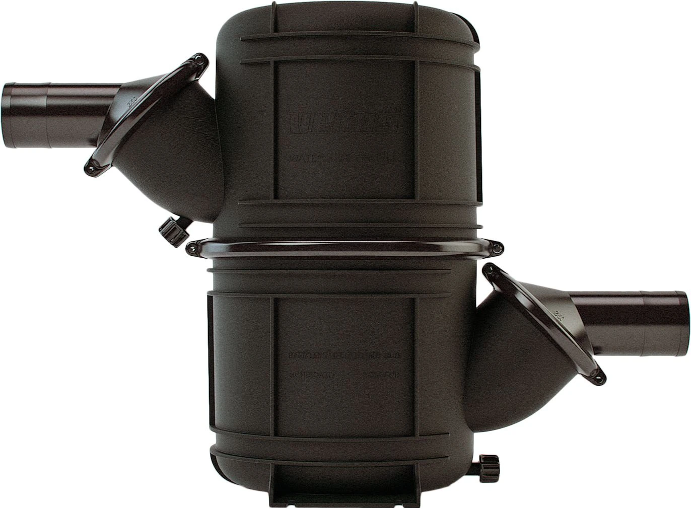 NAVIDURIN®LLOYDS approved, Black HD rotatable waterlock/muffler type NLP65, with rotating inlet and outlet for Ø 65 mm hose