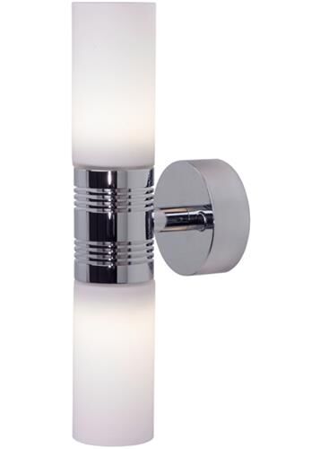 LED-Anbauleuchte W2, D2W, chrom-glanz, warmweiß, Glas weiß matt, mit Dimmer, 10-30V DC, max. 5,5W