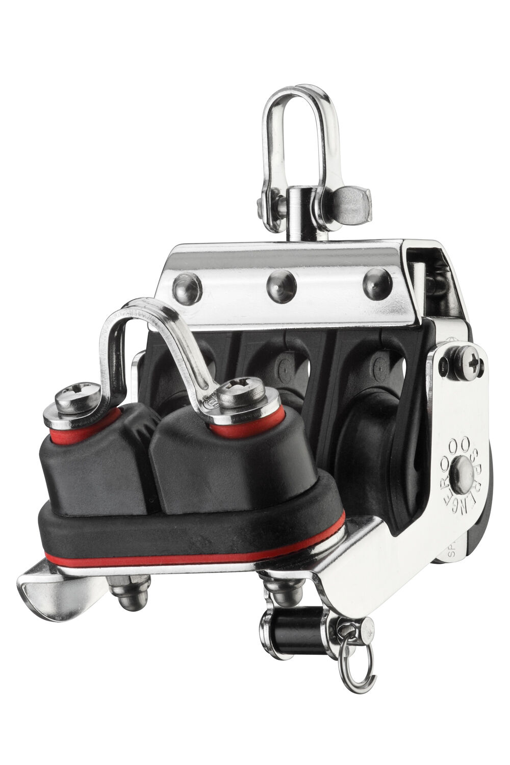 35671-790-00 Sprenger S-Block Nadellagerblock Großschotblock, 3 Rollen, Hundsfott, Schotklemme und Wirbel