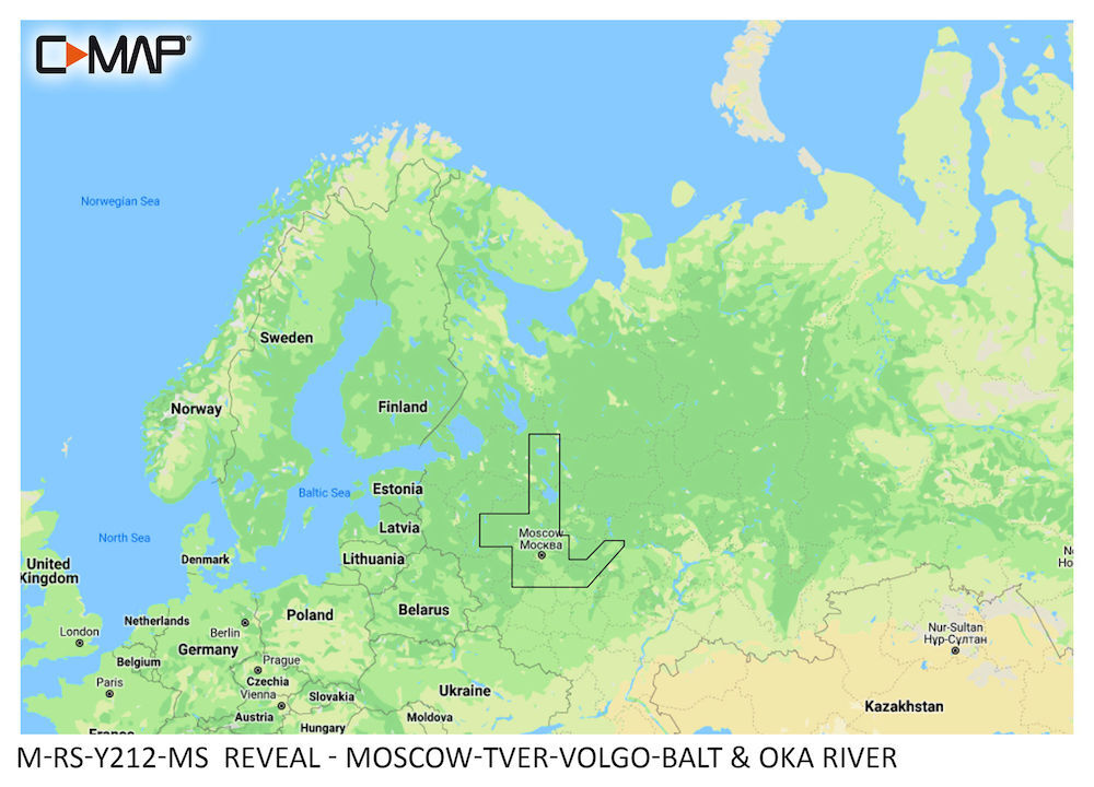 C-MAP REVEAL: M-RS-Y212-MS Moscow-Tver-Volgo-Balt & Oka River