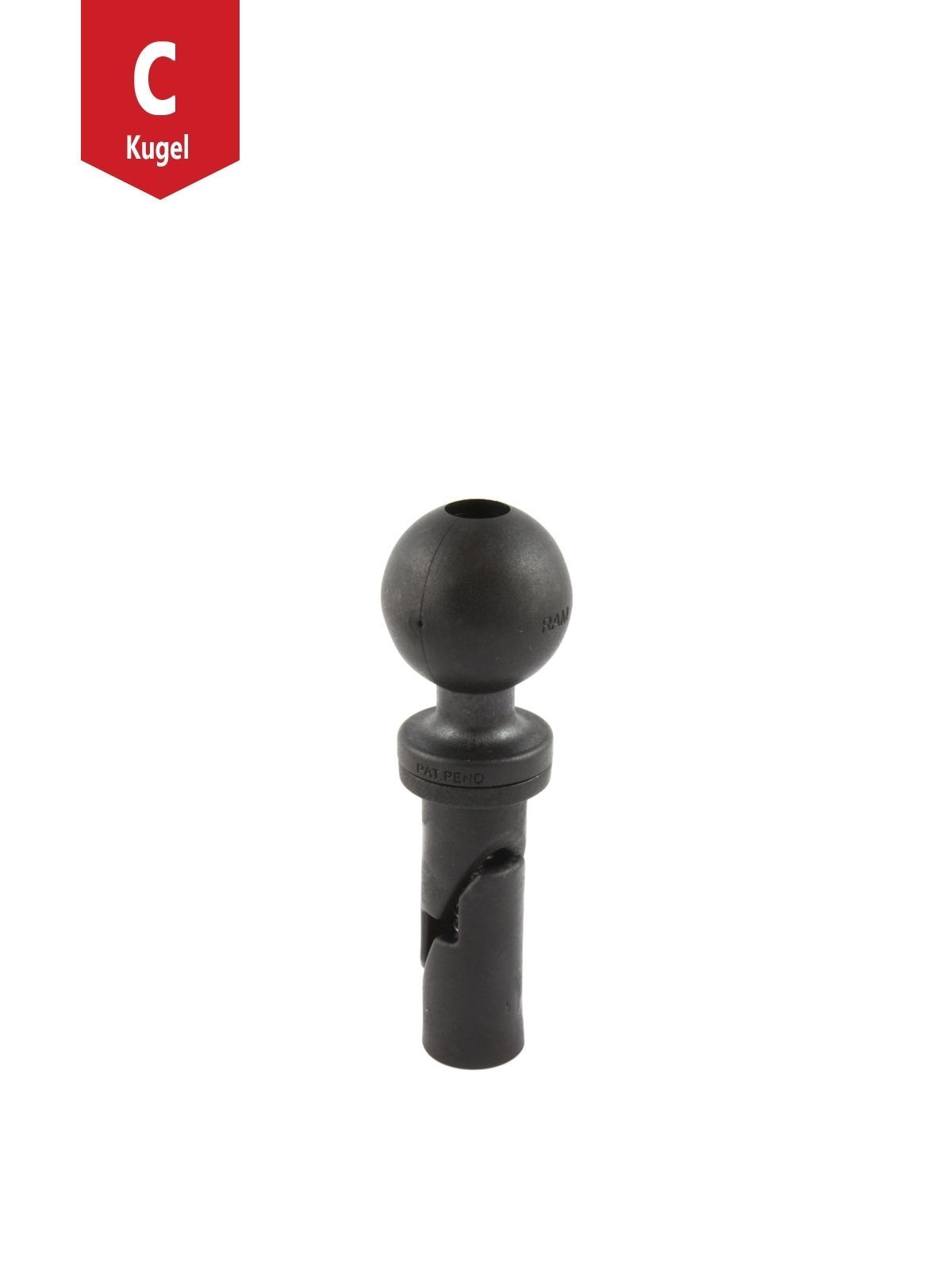 RAM Mounts Verbundstoff-Kugeladapter mit Scotty-/Hobie-Anbindung - C-Kugel (1,5 Zoll), im Polybeutel