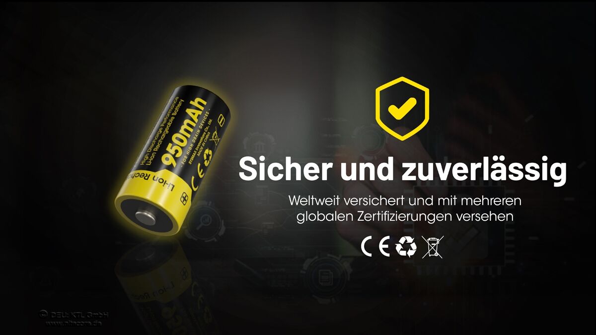 Nitecore Li-Ion Akku 16340, 950mAh - NL169