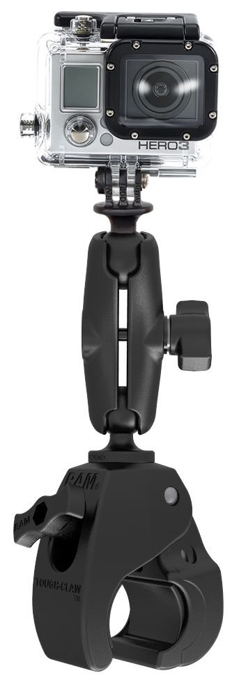 RAM Mounts Tough-Claw Kamerahalterung GoPro - B-Kugel (1 Zoll), Tough-Claw mittel (Durchmesser 25,4-40,6 mm)
