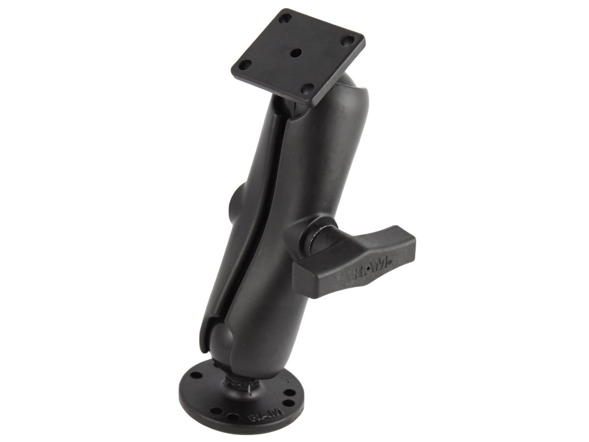 RAM Mounts Aufbau-Set - runde Basisplatte (AMPS), mittlerer Verbindungsarm, rechteckige Basisplatte (AMPS), C-Kugel (1,5 Zoll), im Polybeutel