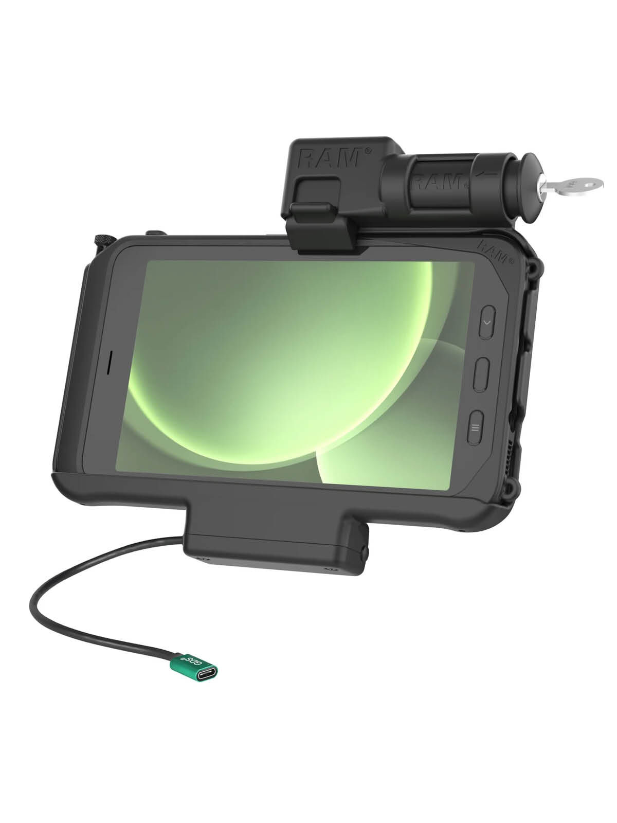 RAM Mounts Form-Fit Halteschale (Schlüsselverriegelung) für Samsung Tab Active3 & Active5 - in OEM/RAM Schutzhülle - USB-C-Anschluss