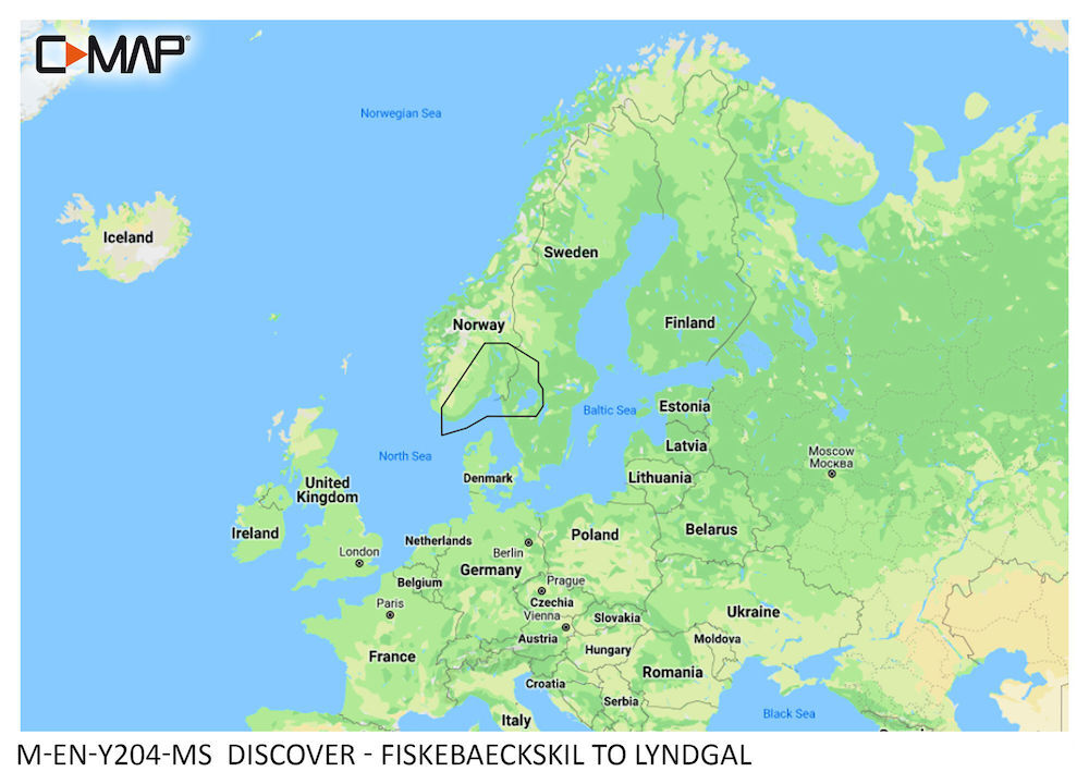 C-MAP DISCOVER:  M-EN-Y204-MS  Fiskebaeckskil to Lyndgal