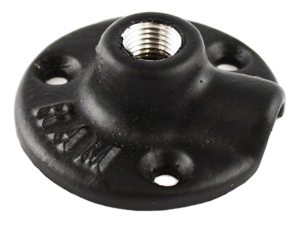 RAM Mounts Basisplatte rund mit 1/4 Zoll NPT-Innengewinde - Platten-Durchmesser 63,5 mm, Gewinde im 90° Winkel zur Platte, 120° 3-Loch-Raster