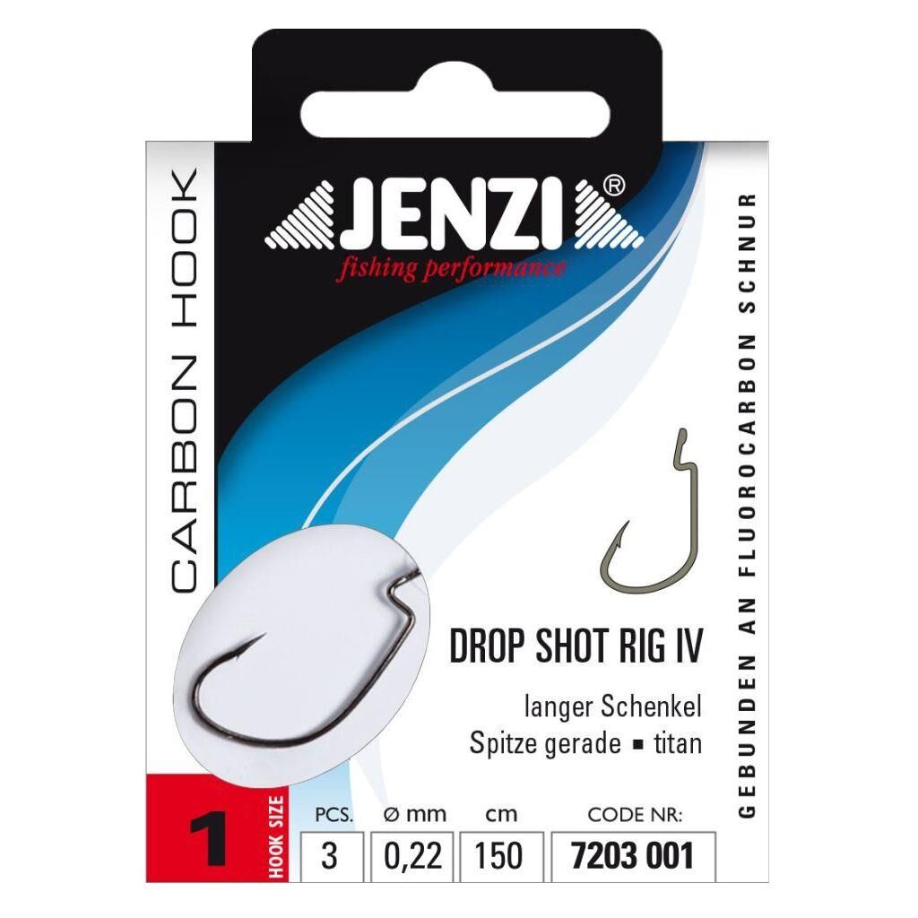 Jenzi Drop-Shot Rig /Vorfach, Größe 1, titan,llanger Schenkel