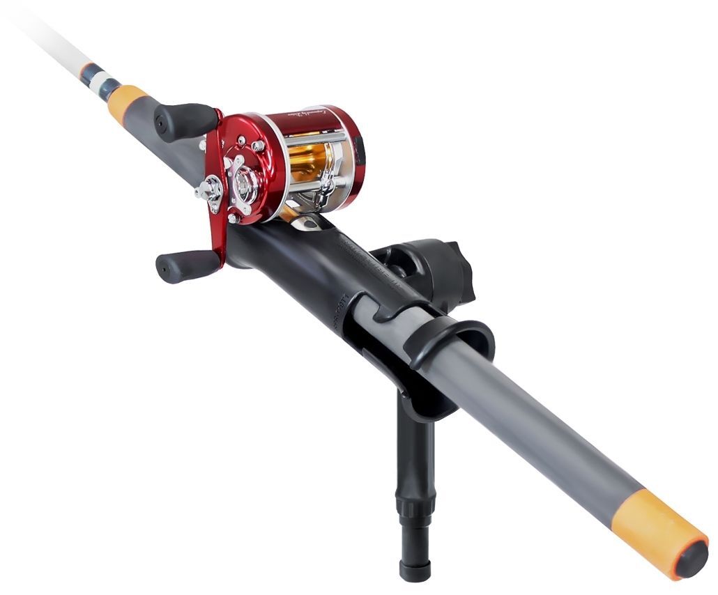 RAM Mounts Verbundstoff-Angelrutenhalter Tube Jr. mit Spline Post - mittlerer Spline Post Stift (ca. 150 mm), Ratchet-System, im Polybeutel