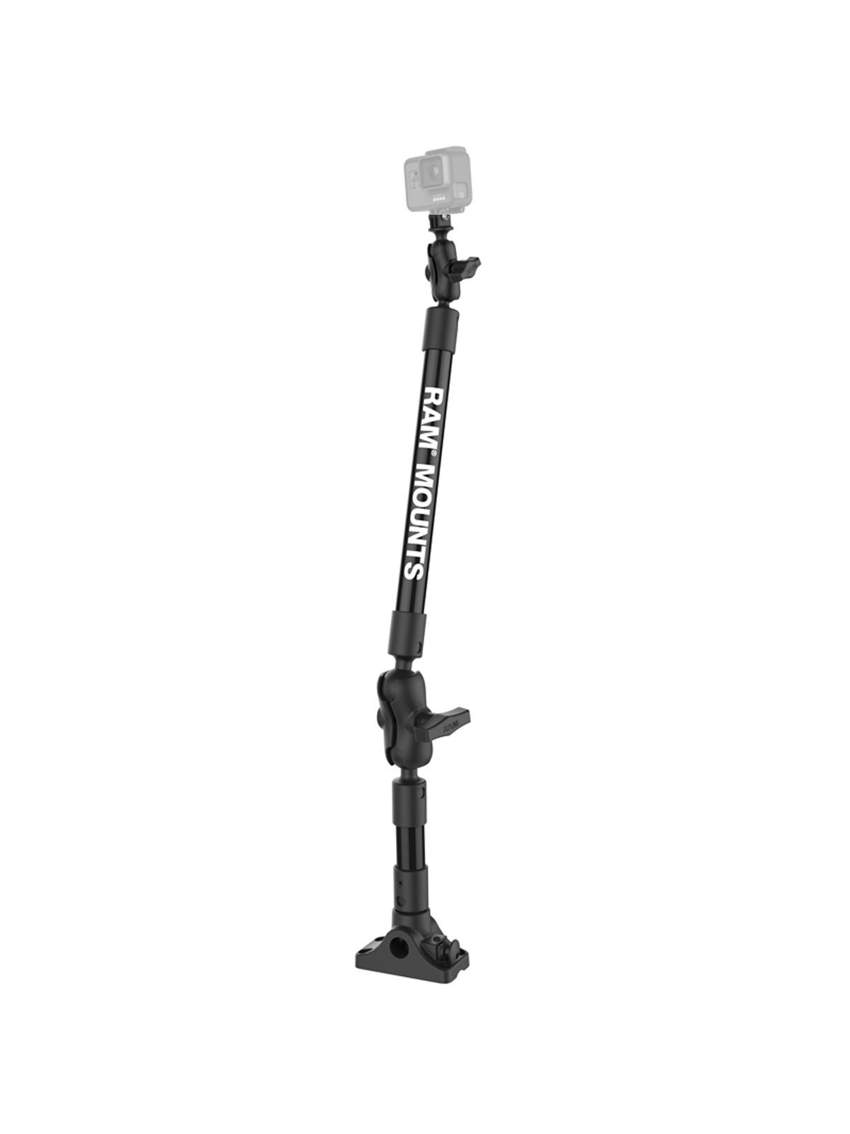 RAM Mounts Verlängerungsarm mit Bulk-Head-Basis u. GoPro-Adapter - Gesamtlänge ca. 675 mm, 2x kurze Verbindungsarme, GoPro-Adapter, B-Kugel (1 Zoll)