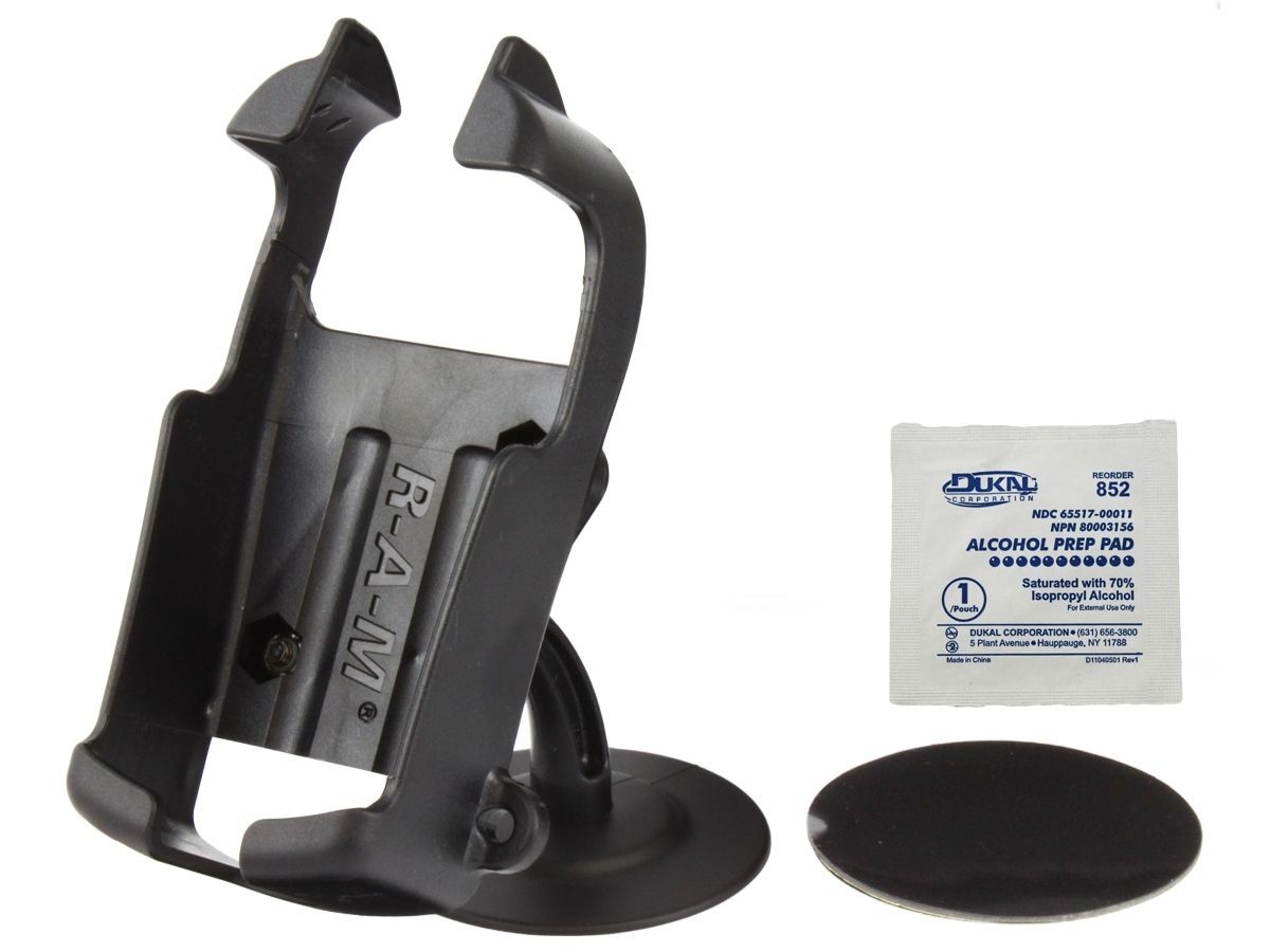 RAM Mounts Aufbau-Halterung Lil Buddy für Garmin eTrex (s/w Geräte) - Klebesockel, Halteschale, Schrauben-Set