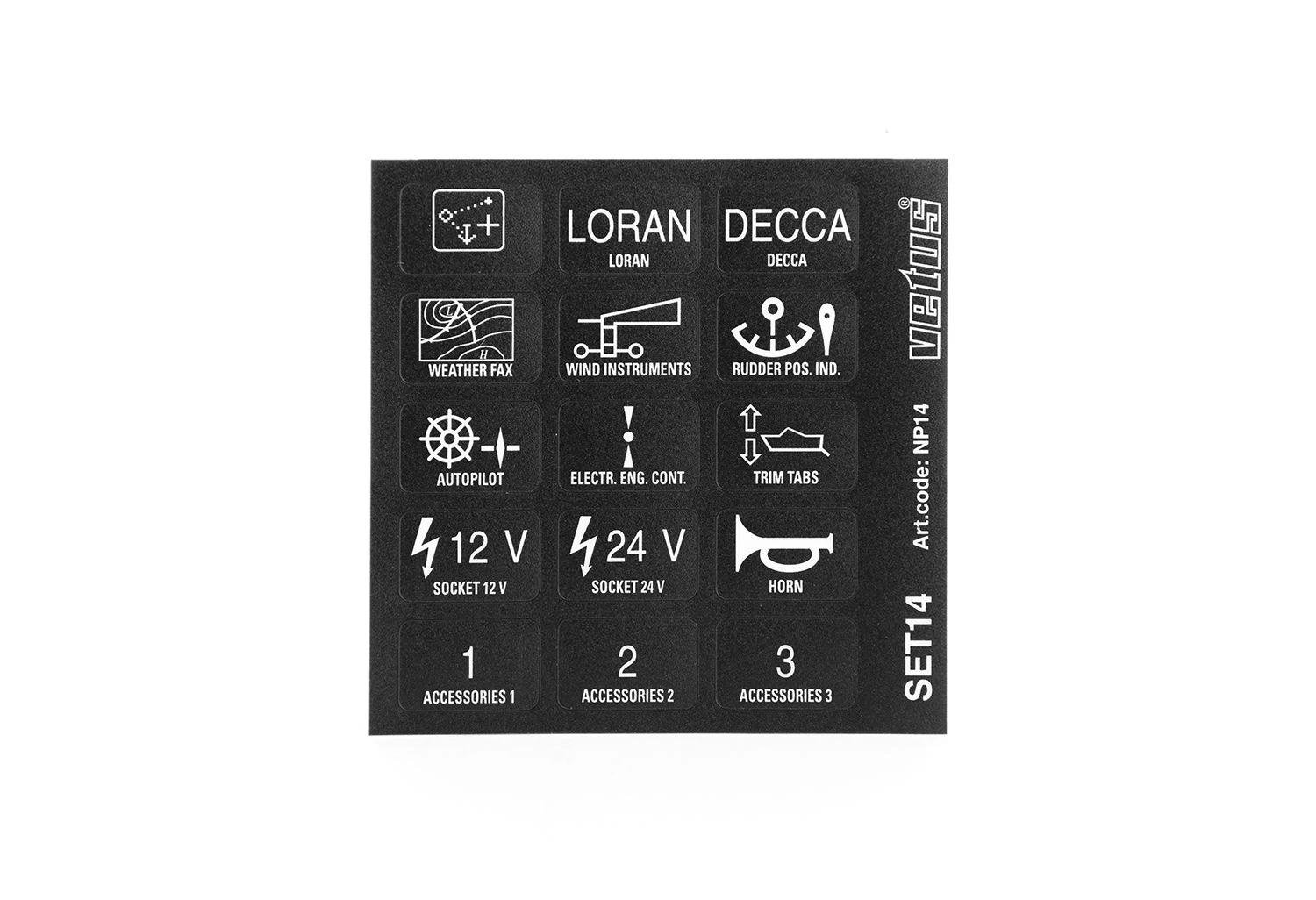 Vetus Aufkleber Set-Elekto 1 für Panel P6 P12
