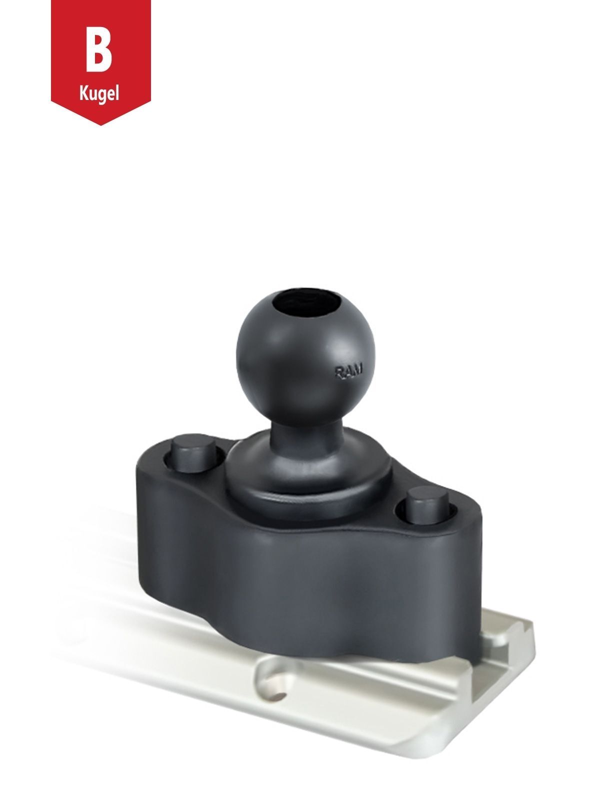 RAM Mounts Verbundstoff Basiskugel für Tough-Track Schienen - Quick-Release-System, B-Kugel (1 Zoll), im Polybeutel