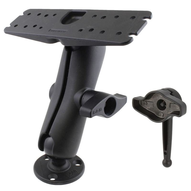 RAM Mounts Aufbau-Set - runde Basisplatte (93,5 mm Durchmesser), mittlerer Verbindungsarm, Adapterplatte (279 x 76 mm), Verschlusshilfe, D-Kugel (2,25