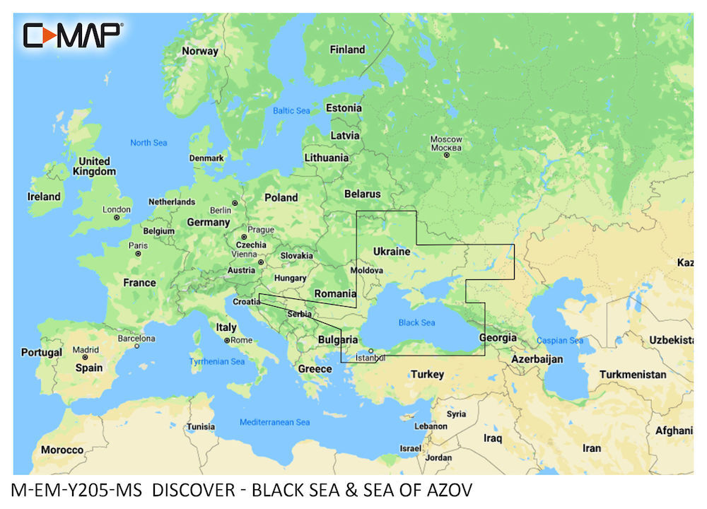 M-EM-Y205-MS_01 C-MAP DISCOVER:  M-EM-Y205-MS   Black Sea & Sea of Azov
