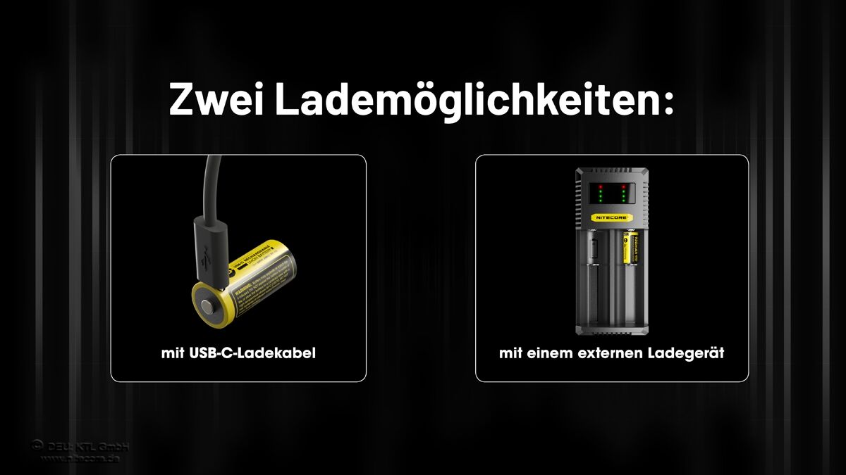 Nitecore Li-Ion Akku 16340, 950mAh, USB-C - NL169R