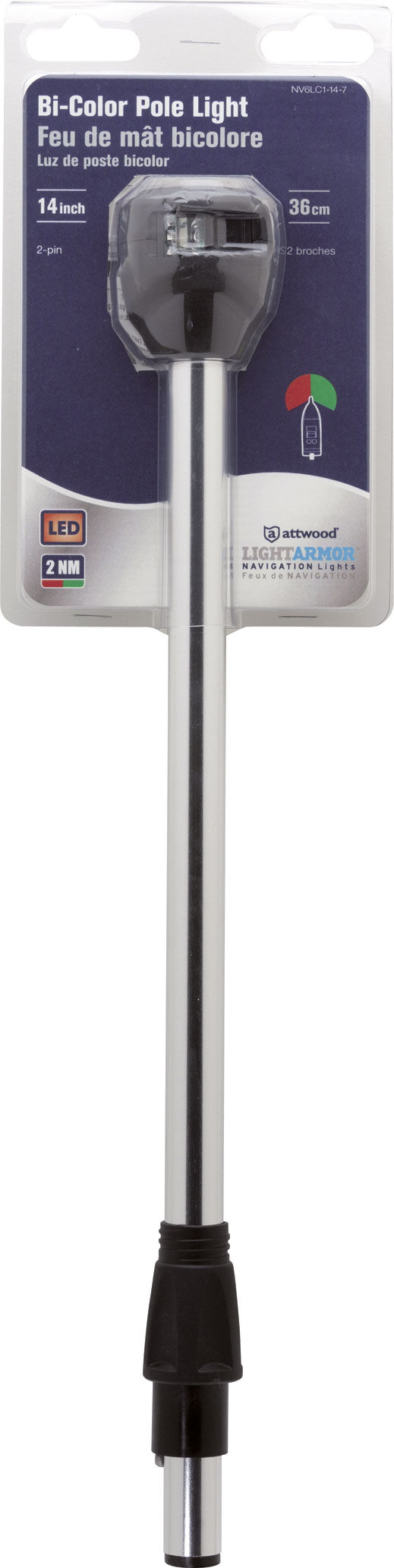 LHTC2154 attwood Lightarmor Zweifarben Laterne auf Mast 35cm gerade