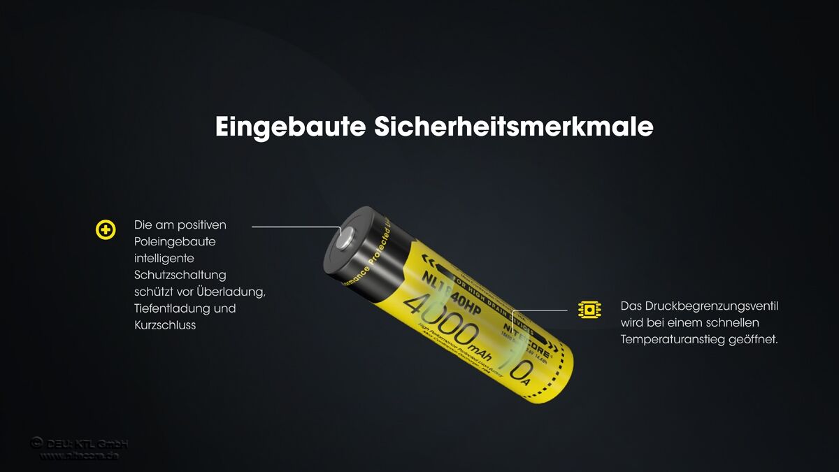 Nitecore Li-Ion Akku 18650, 4000mAh - NL1840HP