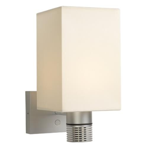 LED-Wandleuchte JANA, chrom-matt, Schirm quad. weiß, 10-30V DC, max.6W, mit Dimmer dimmbar, warmweiß
