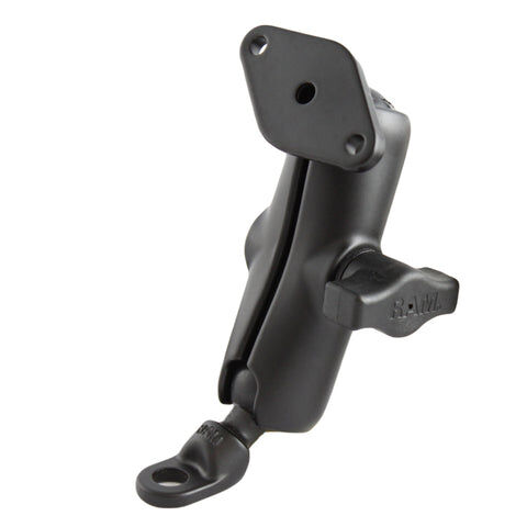 RAM Mounts Motorrad-Set - B-Kugel (1 Zoll) - 1x Diamond (Trapez) Basisplatte (AMPS) - Mittlerer Verbindungsarm (ca. 94,74 mm) - 1x Basisbefestigung (9 mm Bohrung)