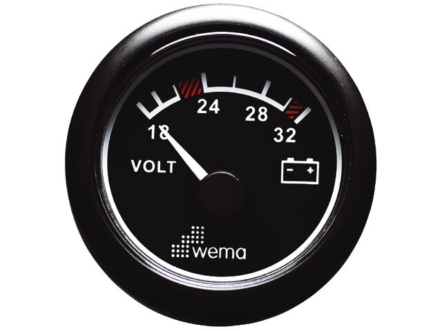 Wema Voltmeter 24V schwarz