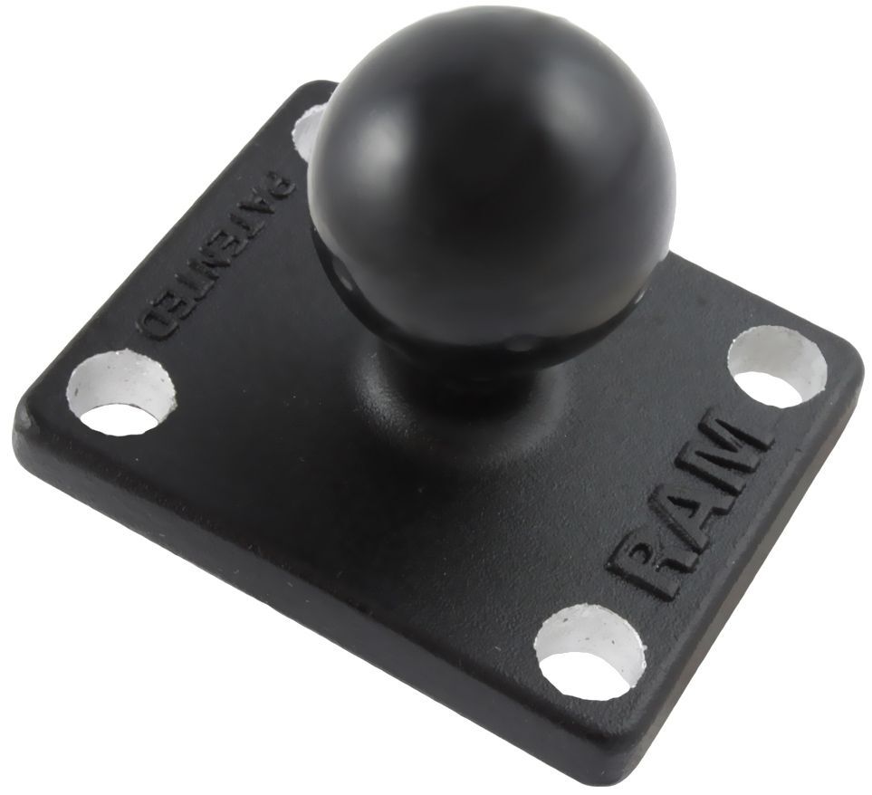 RAM Mounts Basisplatte rechteckig (2 x 1,7 Zoll) mit 7 mm Bohrungen - B-Kugel (1 Zoll), AMPS-Lochraster