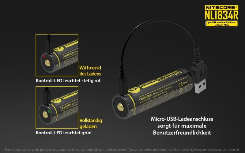 Nitecore Li-Ion Akku Typ 18650 - 3400mAh - NL1834R