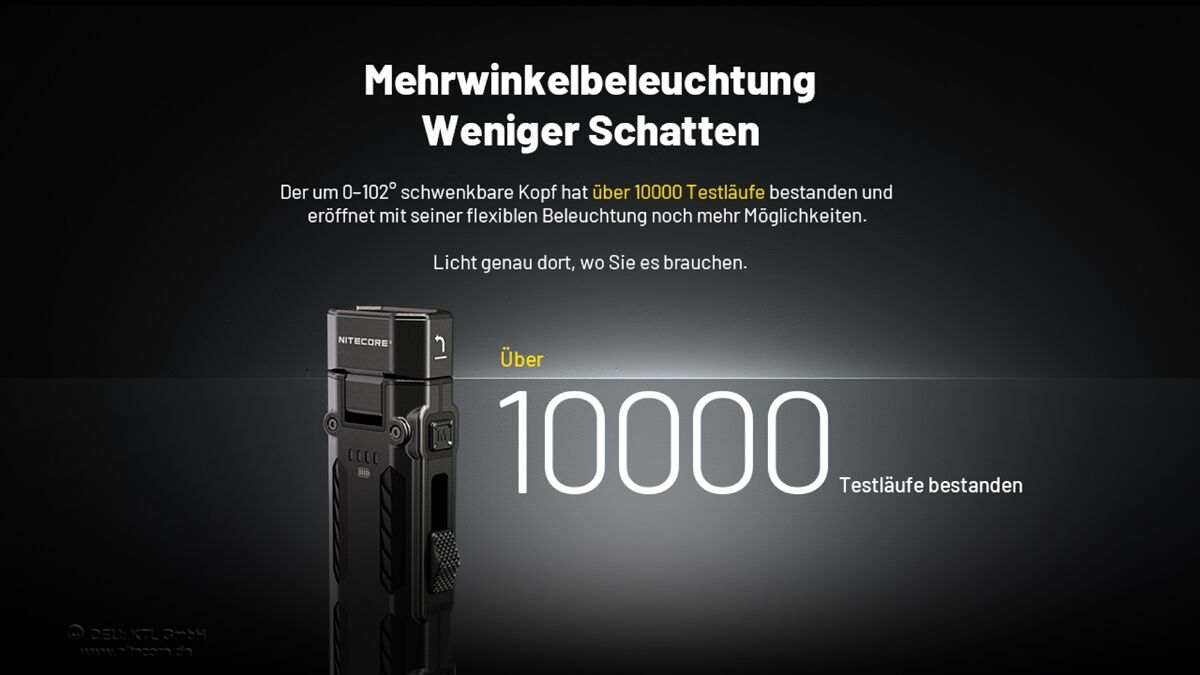 Nitecore EDC09 - 1600 Lumen, Winkellampe