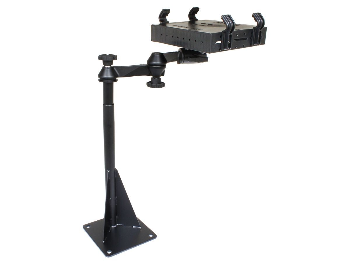RAM Mounts Universal Laptop-Halterung für Fahrzeuge - Fahrzeug-Basis, Doppel-Schwenkarm, Tough-Tray Halteschale