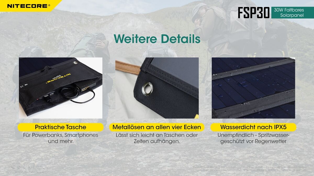 Nitecore Solarpanel FSP30 - 30W